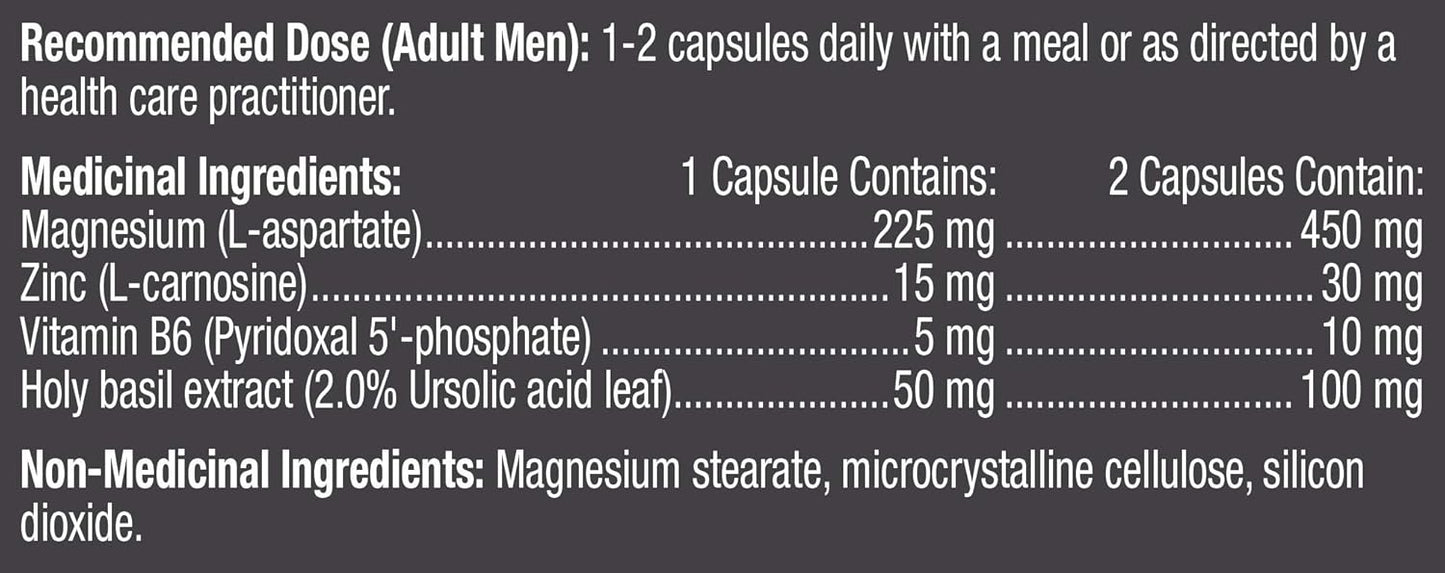 Prairie Naturals Z Mag Force better bones/teeth, tissue formation, muscle function maintenance. Electrolyte balance, normal acid-base metabolism, form red blood cells. Holy Basil. Zinc. Magnesium. B6 P5P. Better testoste…