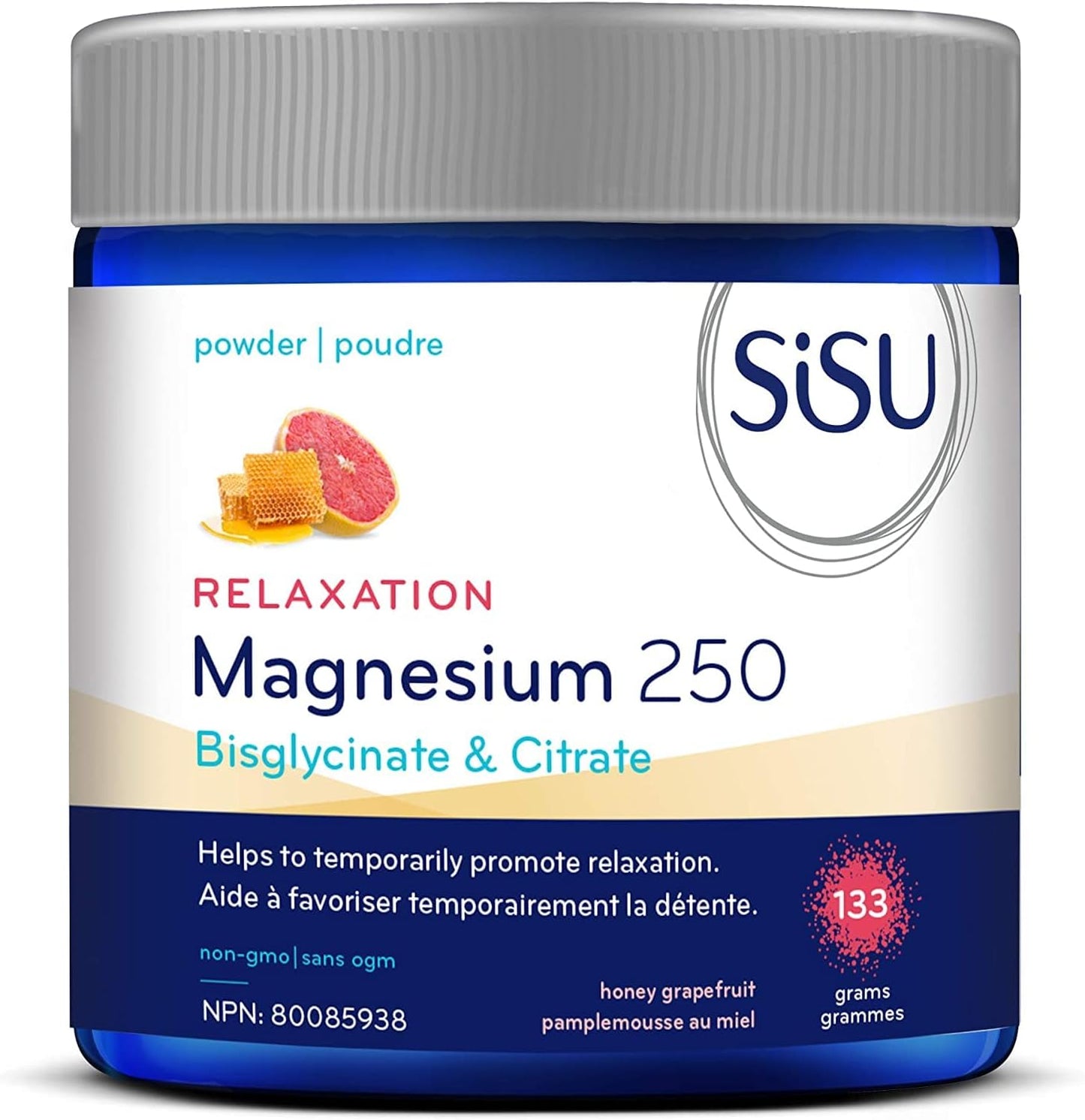SISU Magnesium 250 Relaxation Blend, Honey Grapefruit 133 g & Vitamin D 1000 Iu Family Size, 200 CT