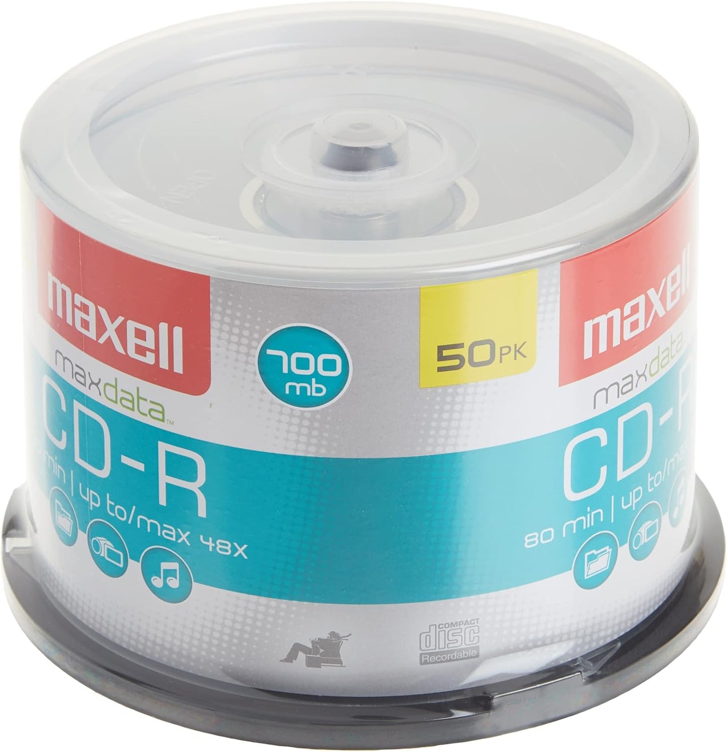 Maxell CDR70050Y 50Disc CDR Cakebox 648250