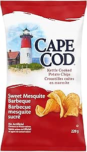 Cape Cod Potato Chips - Gluten Free Sweet Mesquite Barbeque, 12 x 220 gr (Pack of 12)