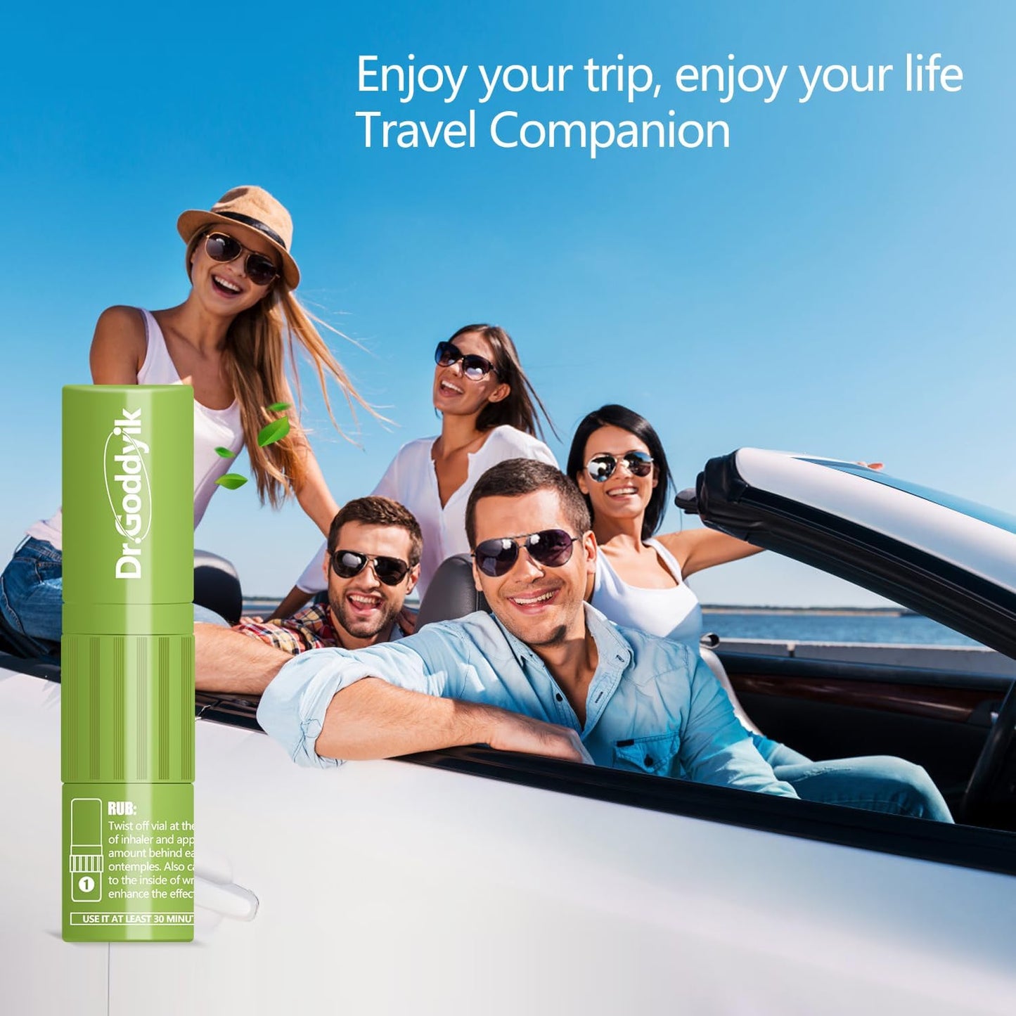 Dr.Goddyik 缓解恶心草药吸入器,早晨晕车鼻吸入器棒,不瞌睡,游轮、汽车、飞机旅行必备