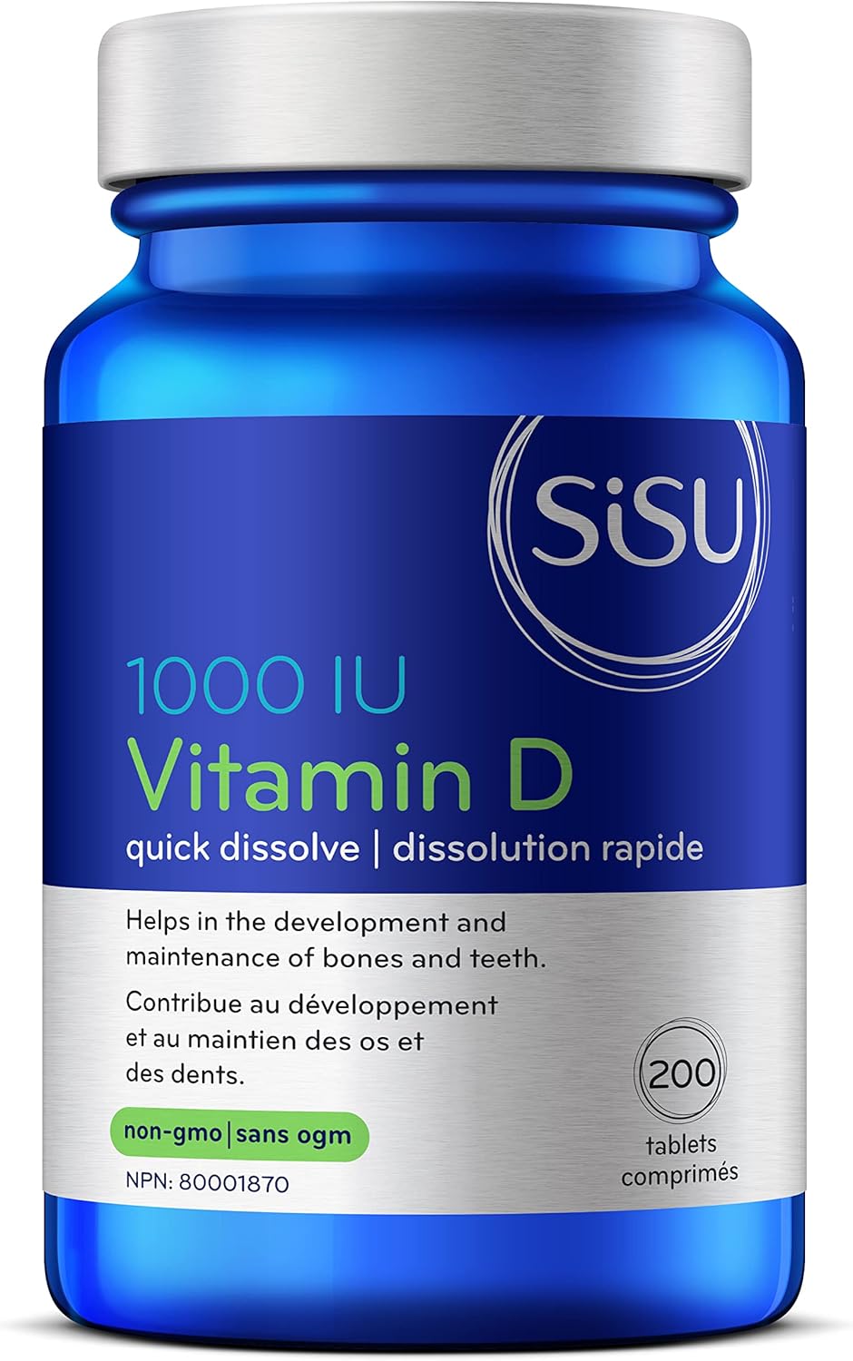 SISU Magnesium 250 Relaxation Blend, Honey Grapefruit 133 g & Vitamin D 1000 Iu Family Size, 200 CT