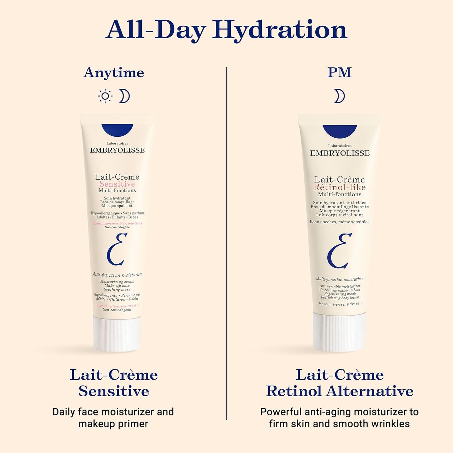 Embryolisse Lait Crème Sensitive Moisturizer. Hypoallergenic Face & Body Cream for All Skin Types With Aloe Vera & Shea Butter. Fragrance-Free & Suitable for Sensitive Skin, 100ml