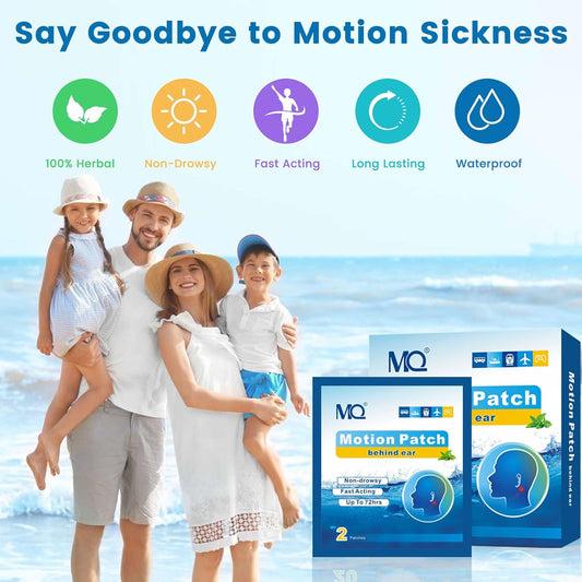 MQ 20ct Motion Sickness Patches, Medium Color, Sea Sickness Patches Waterproof, Cruise Ship Travel Essentials, Fast Acting & Long Lasting 72H