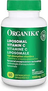 Organika 加拿大制造脂质体维生素 C 500 毫克 - 高吸收率,生物利用度高,增强免疫力 - 60 粒胶囊
