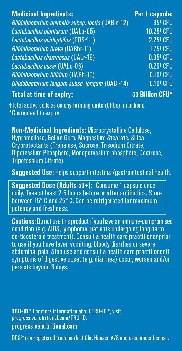 Progressive Perfect Probiotic Adult 50+ 50B, 30 Count