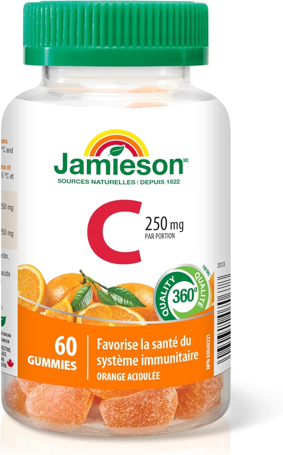 Jamieson 维生素 C 增强免疫力软糖 - 接骨木味,60 粒(1 包)和维生素 C 软糖 60 粒