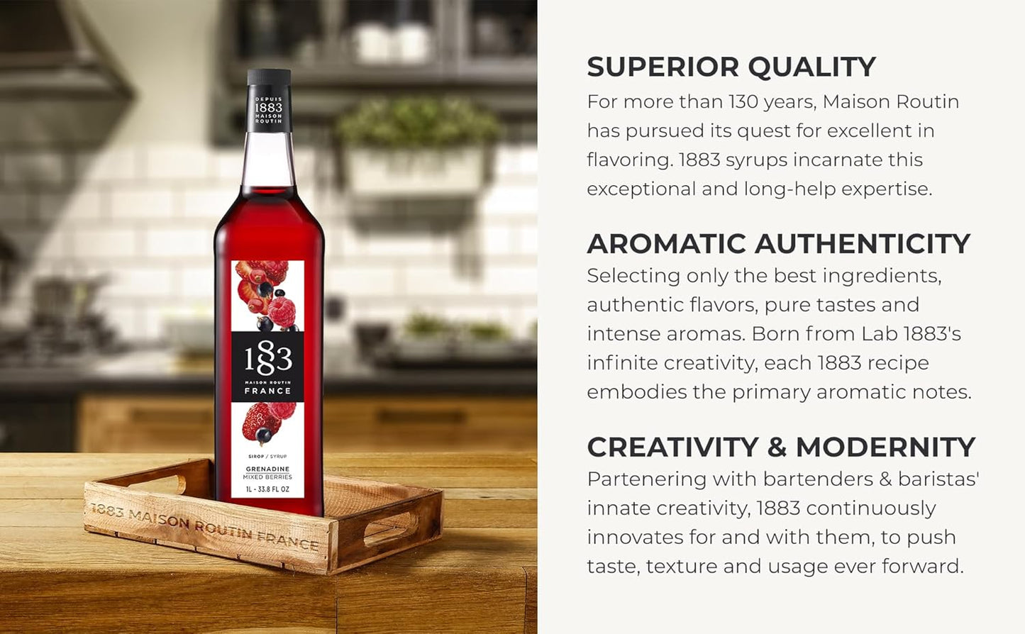 Maison Routin 1883 混合浆果味糖浆,1L 玻璃瓶