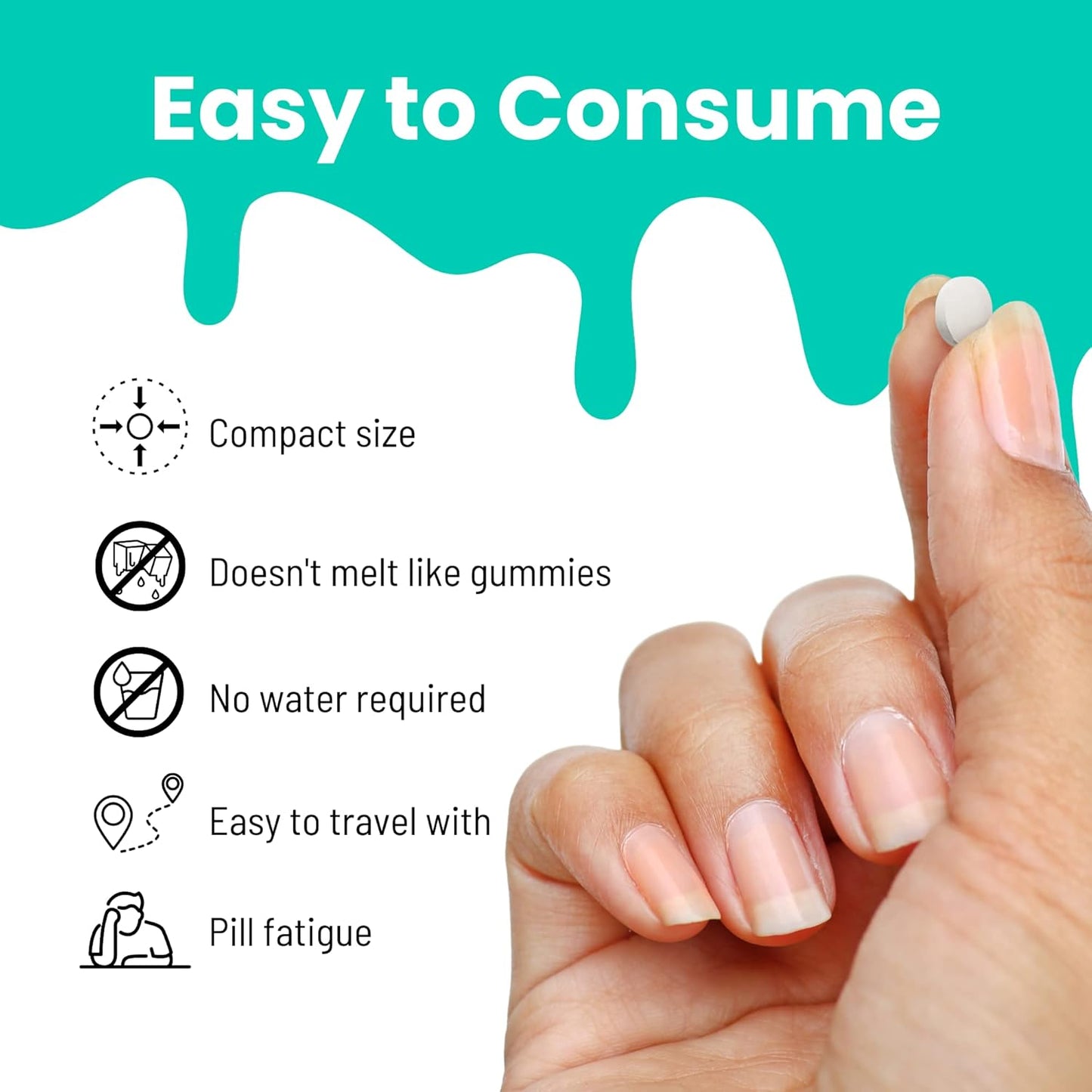 Nutrameltz 鋅 25 毫克補充劑 – 膳食免疫支持補充劑,促進健康的頭髮和指甲,促進新陳代謝調節 - 快速溶解 – 令人垂涎的檸檬味(60 片)