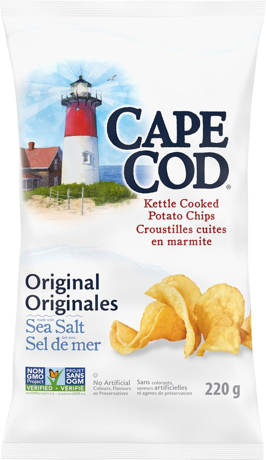 科德角薯片 - 无麸质非转基因原味海盐味,12 x 220 克(12 包)