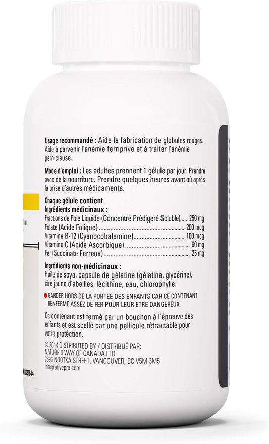 Integrative Therapeutics 鐵複合物 - 含葉酸、維生素 C 和 B12 的鐵混合補充劑 - 支持紅血球生成並有助於預防貧血 - 維持身體健康的因素 - 90 粒軟膠囊