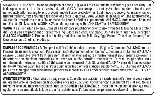 ALLMAX Nutrition - Glutamine Powder - 100% Pharmaceutical Grade - 1000 Gram, 1000-Gram