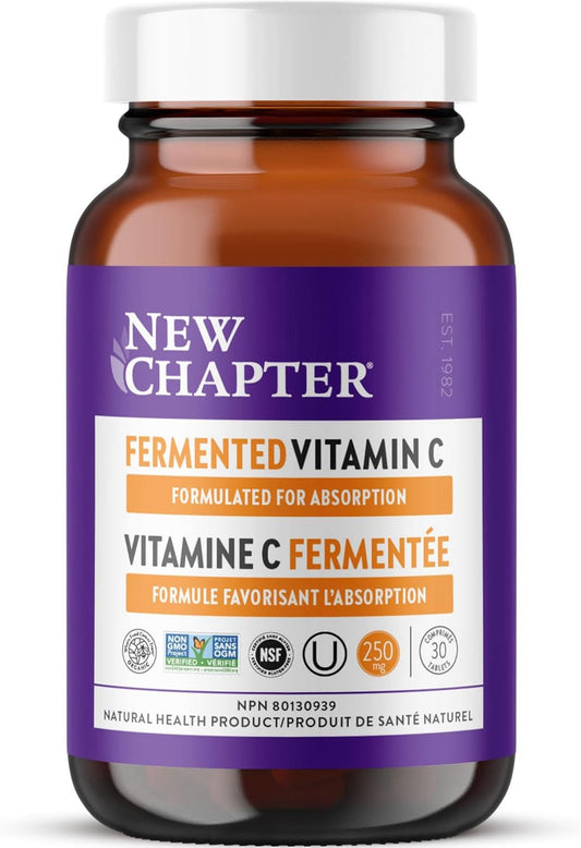 New Chapter Vitamin C + Elderberry With Fermented Vitamin C/Whole-Food Herbs + Collagen Protection, 30 Count (Pack of 1)