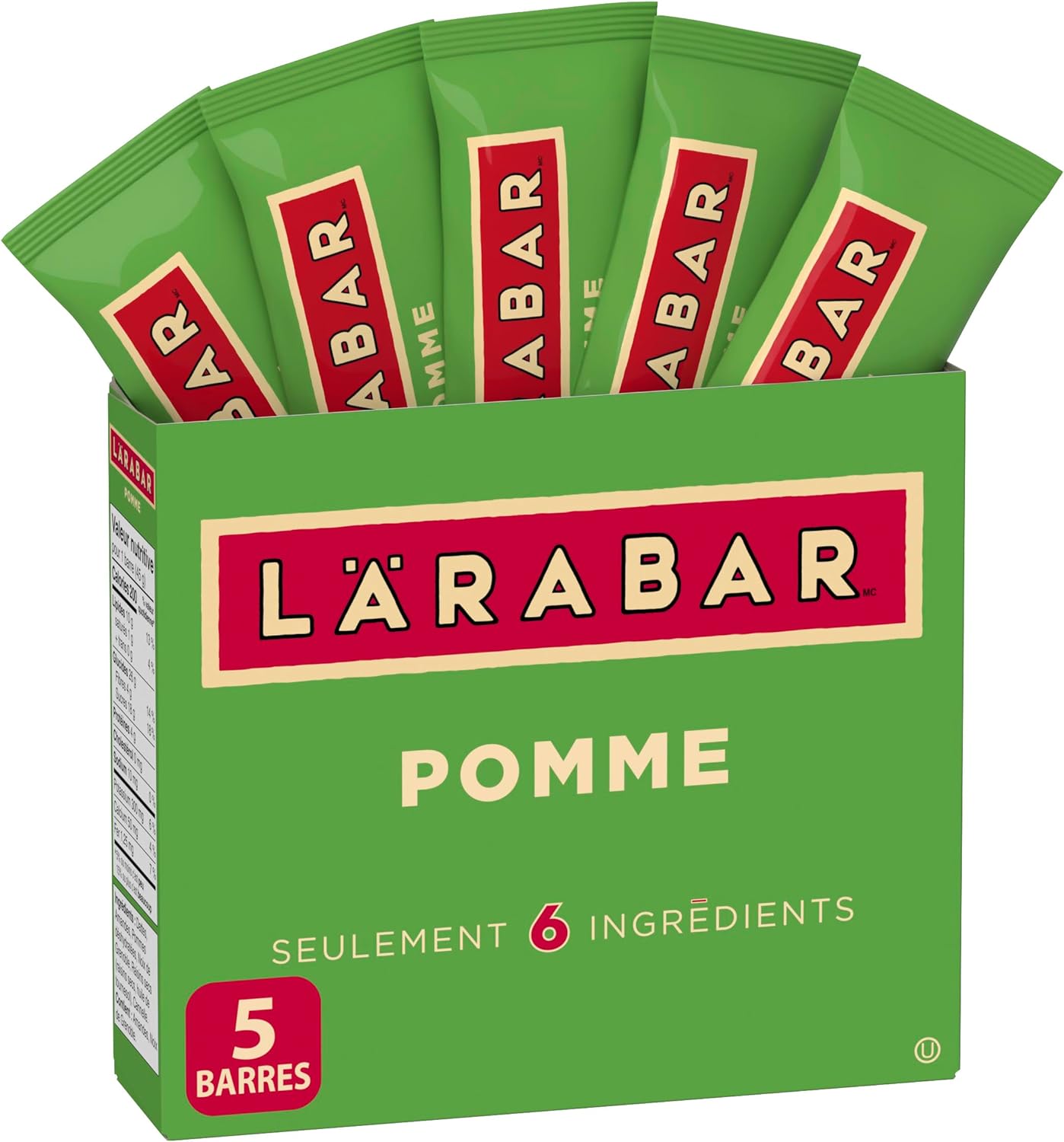 LÄRABAR Apple, Fruit and Nut Energy Bar, Pack of 5 Bars, Gluten Free, Vegan, Snack Bars