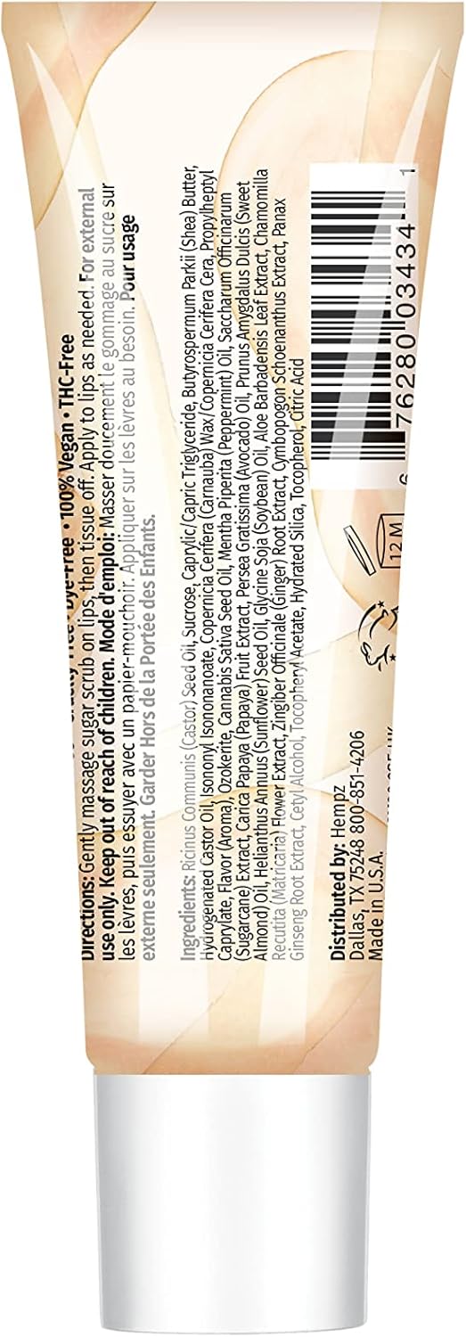 HEMPZ Fresh Fusions 甘蔗木瓜草本唇部磨砂膏,0.44 盎司