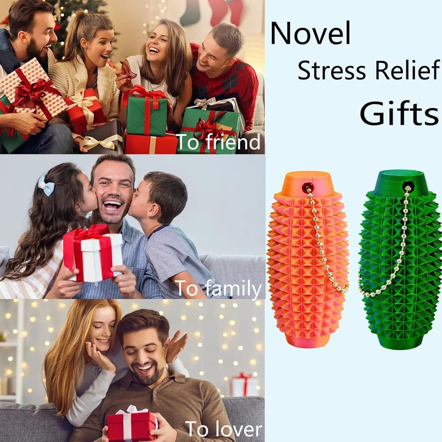 Upgrade 3D Printed Pain Fidget, 3D Printed Pain Fidget with Animals - Purple