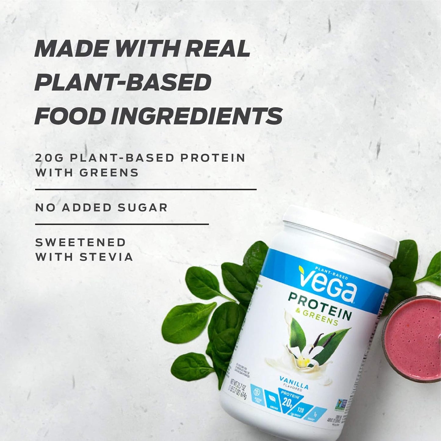 Vega Protein and Greens 香草味(18 份)+ Vega Protein and Greens 咸焦糖味(17 份)植物蛋白粉套装