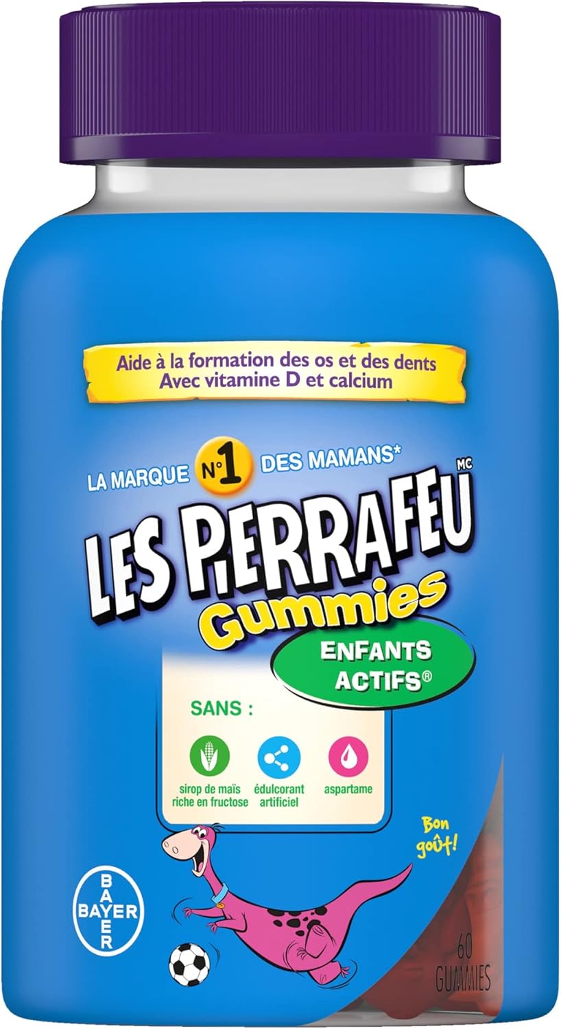 FLINTSTONES 活力兒童複合維生素軟糖 - 兒童複合維生素,含維生素 D 和鈣的兒童軟糖,不含人工甜味劑和阿斯巴甜,60 粒軟糖