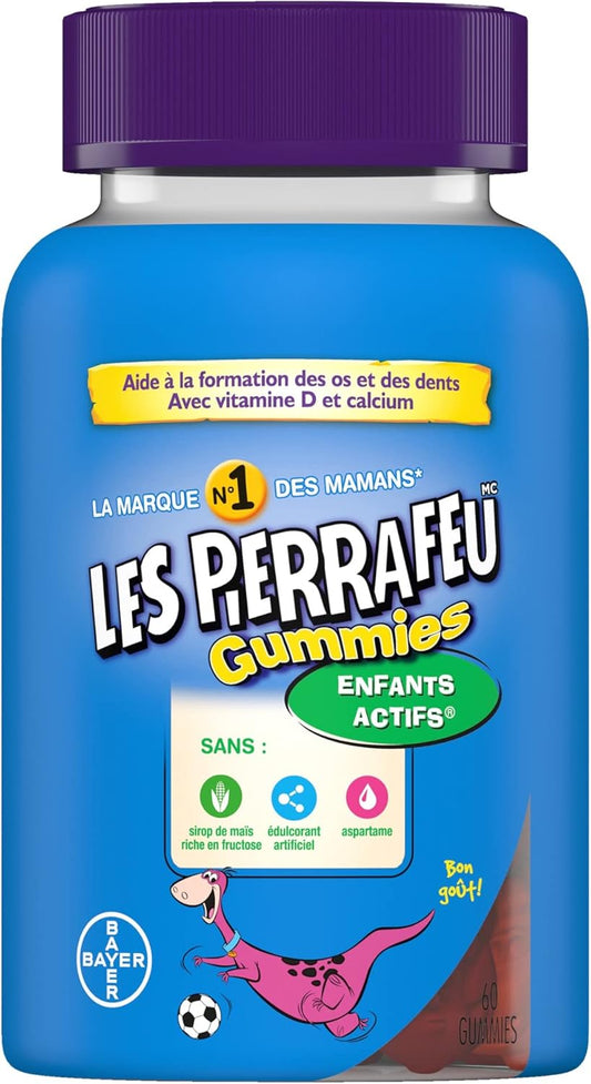 FLINTSTONES 活力儿童复合维生素软糖 - 儿童复合维生素,含维生素 D 和钙的儿童软糖,不含人工甜味剂和阿斯巴甜,60 粒软糖