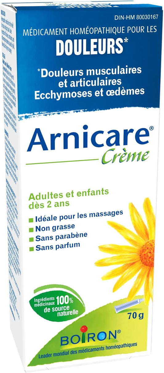 Boiron Arnicare 乳膏,用於緩解疼痛、肌肉疼痛和關節疼痛、受傷腫脹、瘀傷和淤青,來自天然來源的植物,包括山金車,70 克