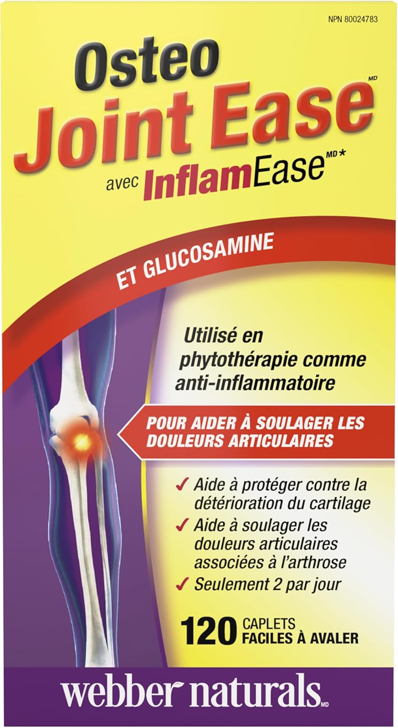 Webber Naturals Osteo Joint Ease with InflamEase and Glucosamine, 120 Caplets