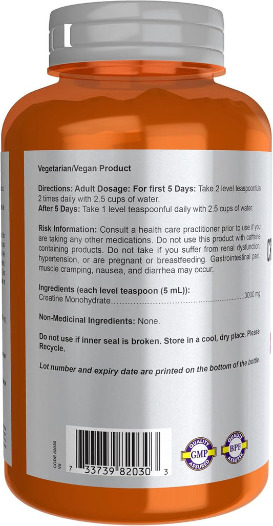 NOW Sports, 肌酸一水合物粉,增肌*/能量產生*,227克