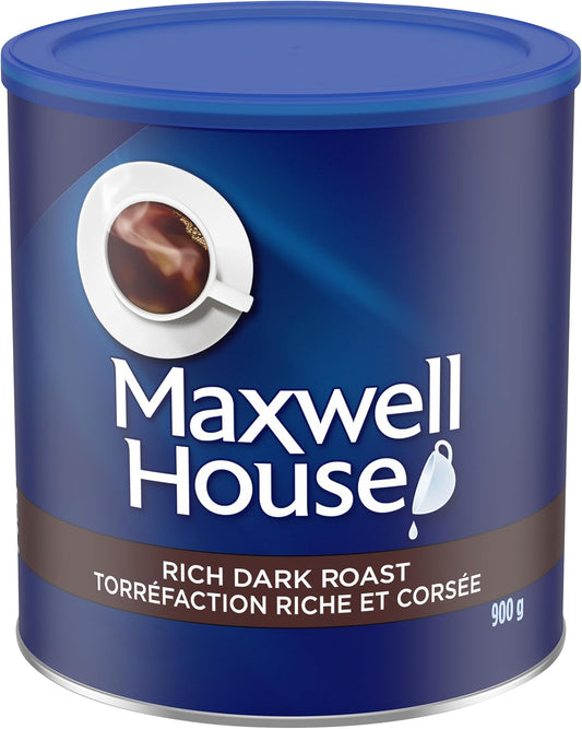 麦斯威尔浓香深度烘焙咖啡粉,900克罐装