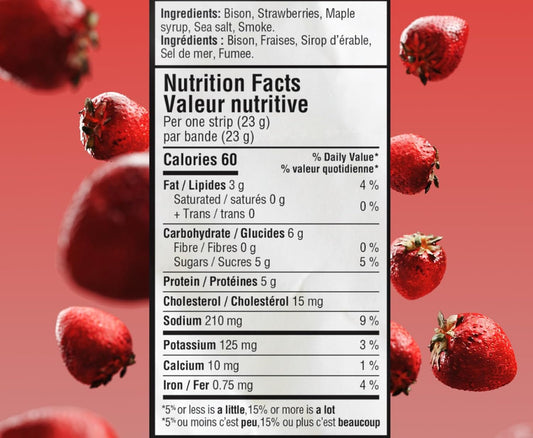 Bison Strawberry Pemmican Meat Snack | Indigenous Superfood | Made w/Grass-Fed Bison | Canadian, Indigenous-Owned | High Protein, Gluten-Free, Soy-Free, 4-Pack