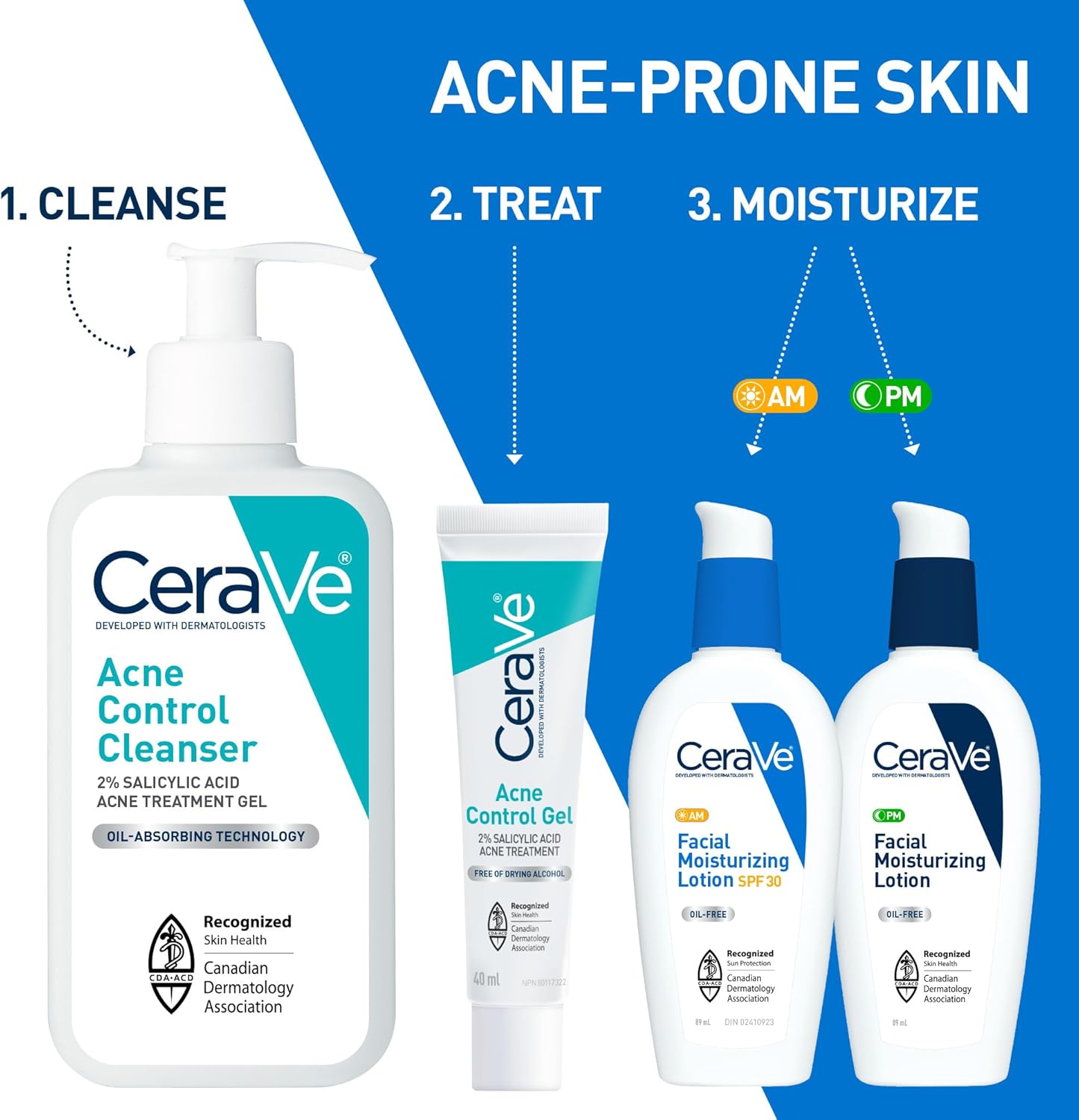 CeraVe Acne Face Wash, 2% Salicylic Acid Cleanser with Purifying Clay & Niacinamide for Oily Skin and Blackheads, Fragrance-Free, Paraben-Free & Non-Comedogenic, 473 mL