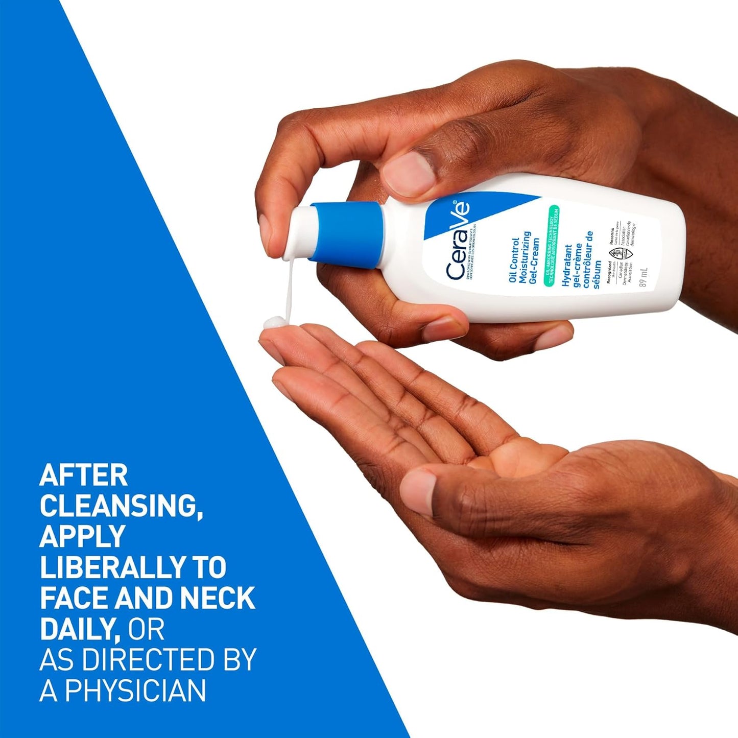 CeraVe Oil Control Moisturizing Gel-Cream for Oily & Combination Skin, 48H Hydration & 8H Shine Control, Non-Greasy, Matte Finish with Ceramides, Hyaluronic Acid & Niacinamide, Fragrance-Free, 89mL