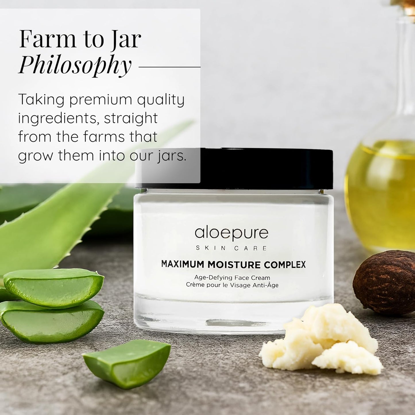 Aloette 最大保湿复合物,优质抗衰老面部和抗皱霜,维生素 E、乳木果油、芦荟,适合所有肤质,无动物测试,2.3 盎司