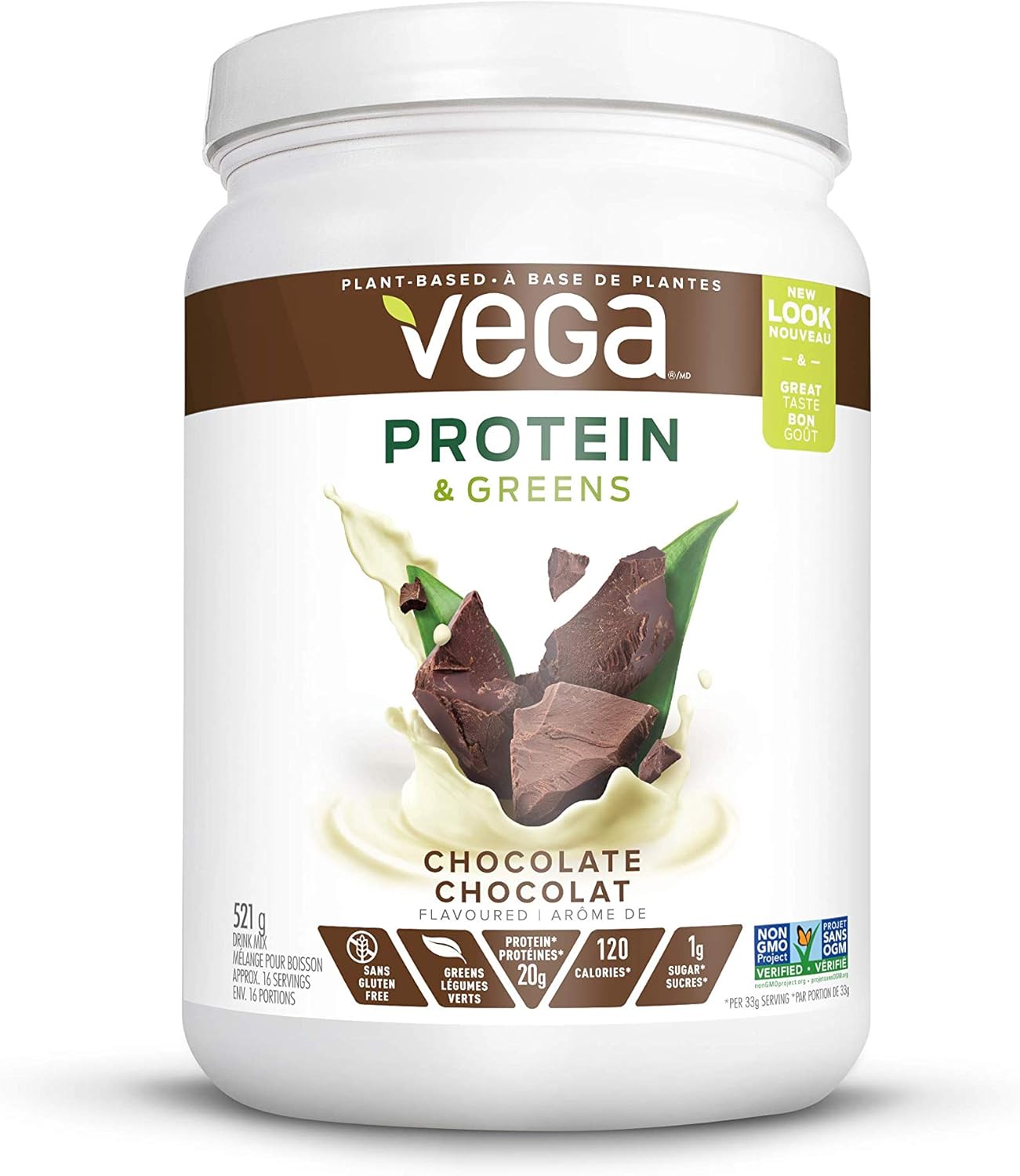 Vega 蛋白和蔬菜巧克力口味(16 份)+ Vega 蛋白和蔬菜漿果味(21 份)植物蛋白粉加蔬菜