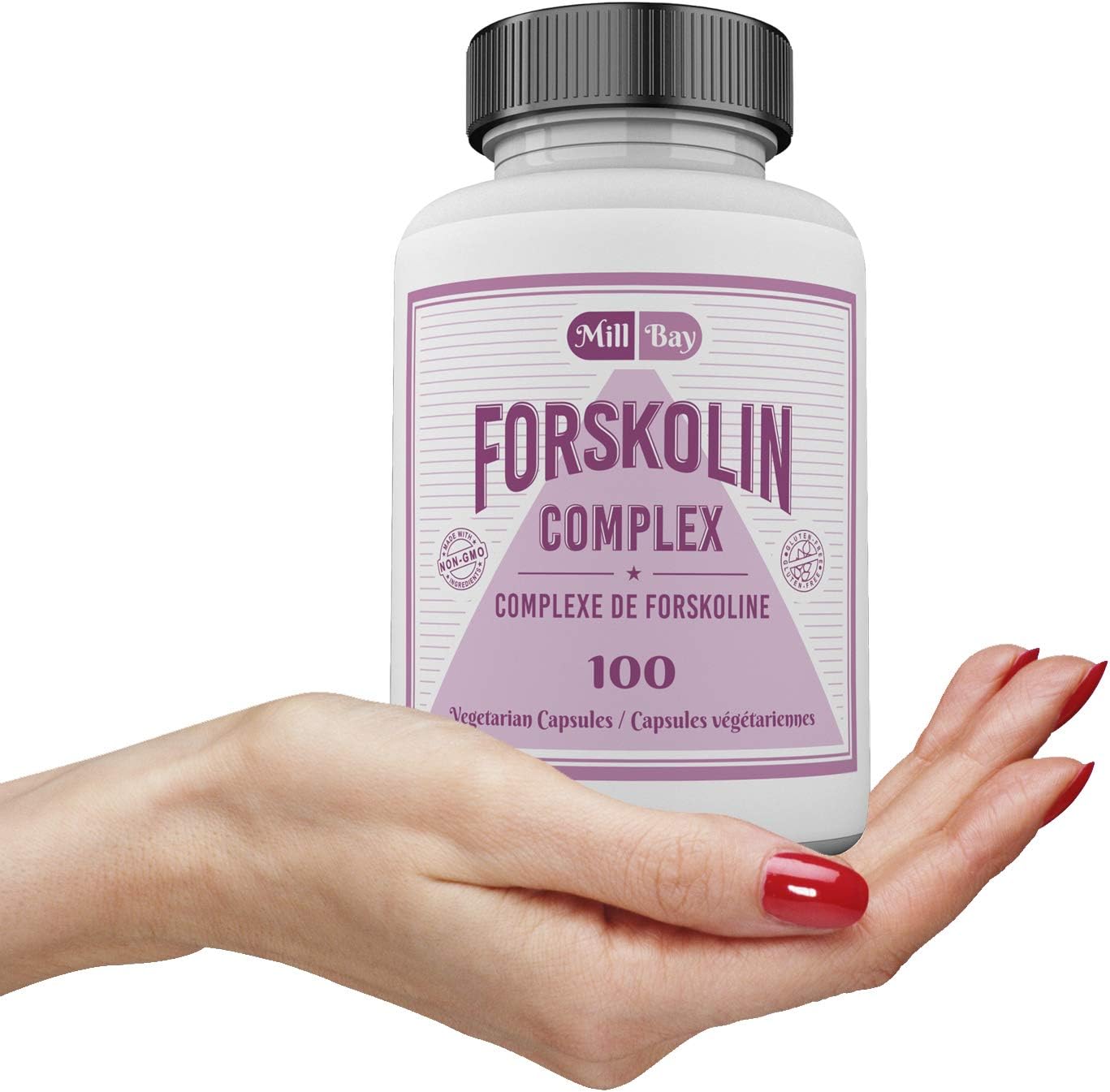 Mill Bay Forskolin Extract (Made in Canada) – 100 Capsules – 500mg Supplement for Men & Women – Helps Maintain Cardiovascular Health
