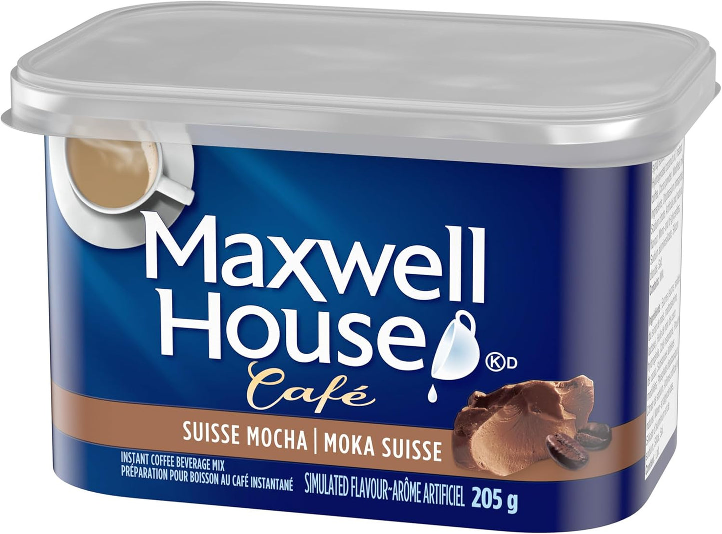 麦斯威尔瑞士摩卡速溶咖啡饮料粉,205克罐装