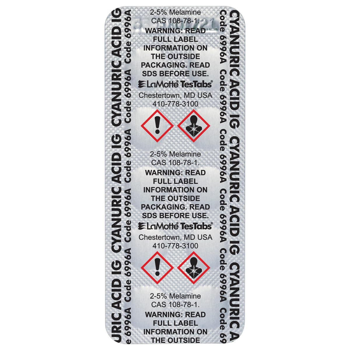 LaMotte 6996AJ 氰尿酸片,每盒100片
