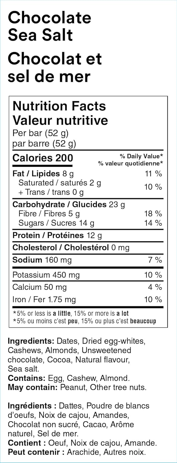 RXBAR 蛋白棒巧克力海盐味 12x52克(12条装)