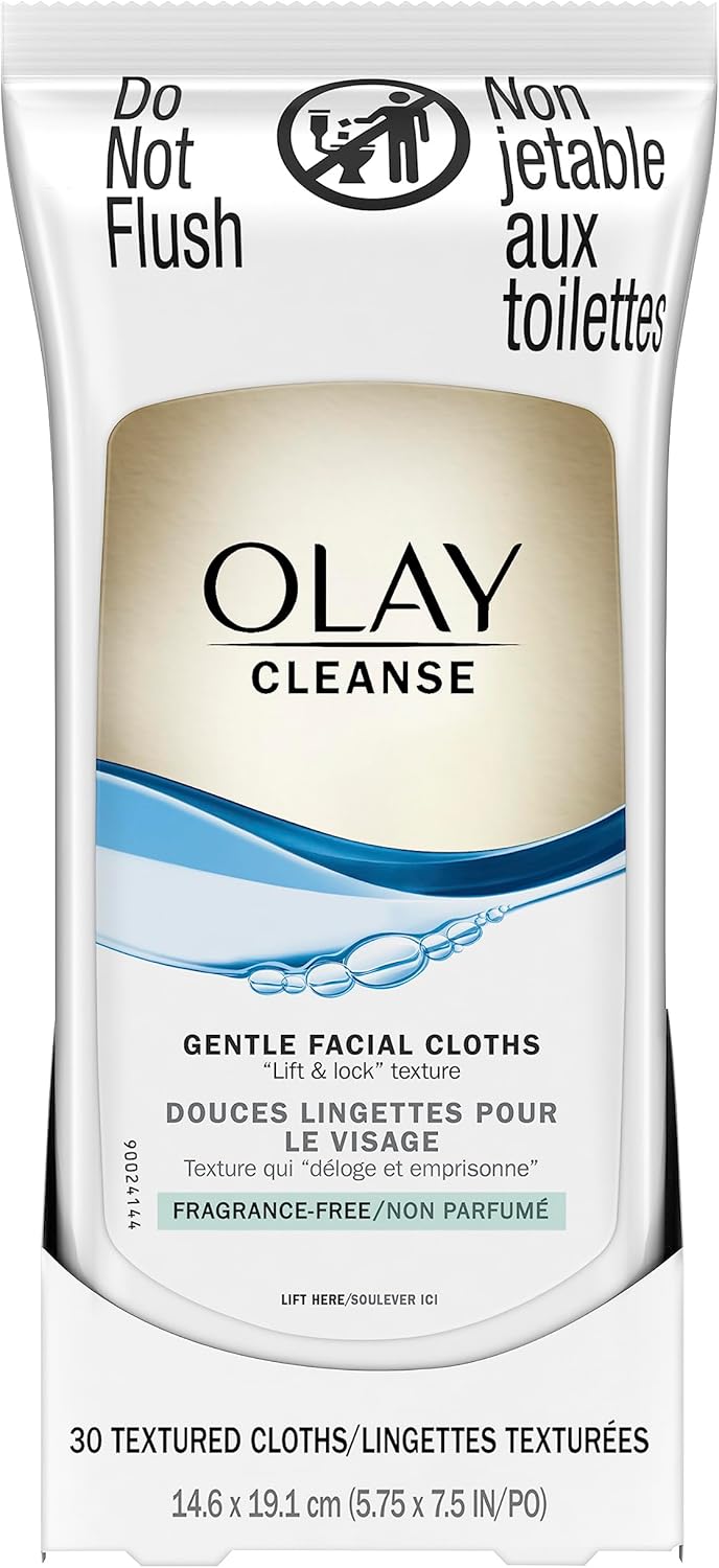 Olay Cleanse Gentle Facial Cloths, Fragrance Free, 30 count