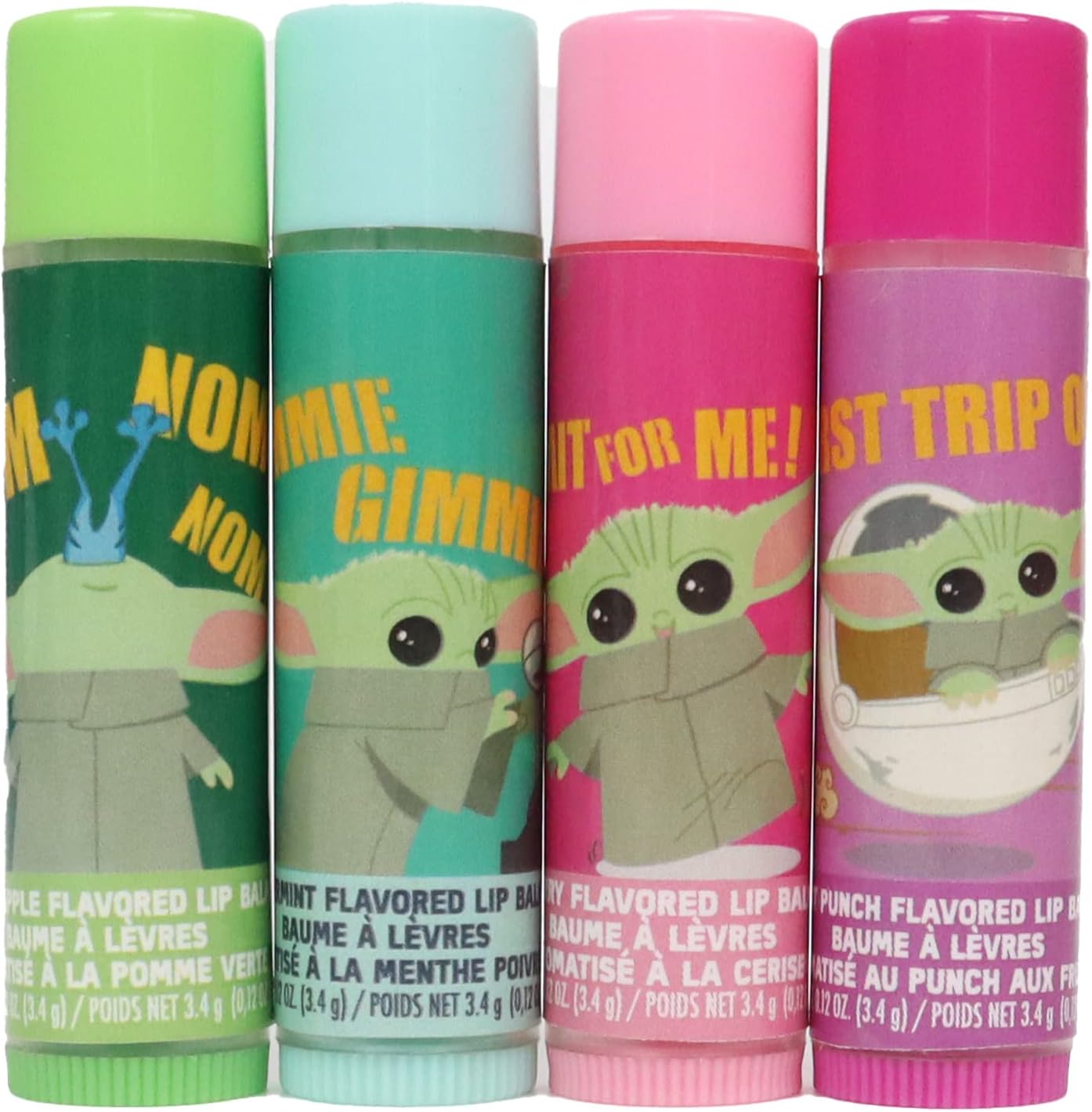 Taste Beauty 曼達洛人潤唇膏(4 支裝)- 甜美、保濕、多色、4 支裝