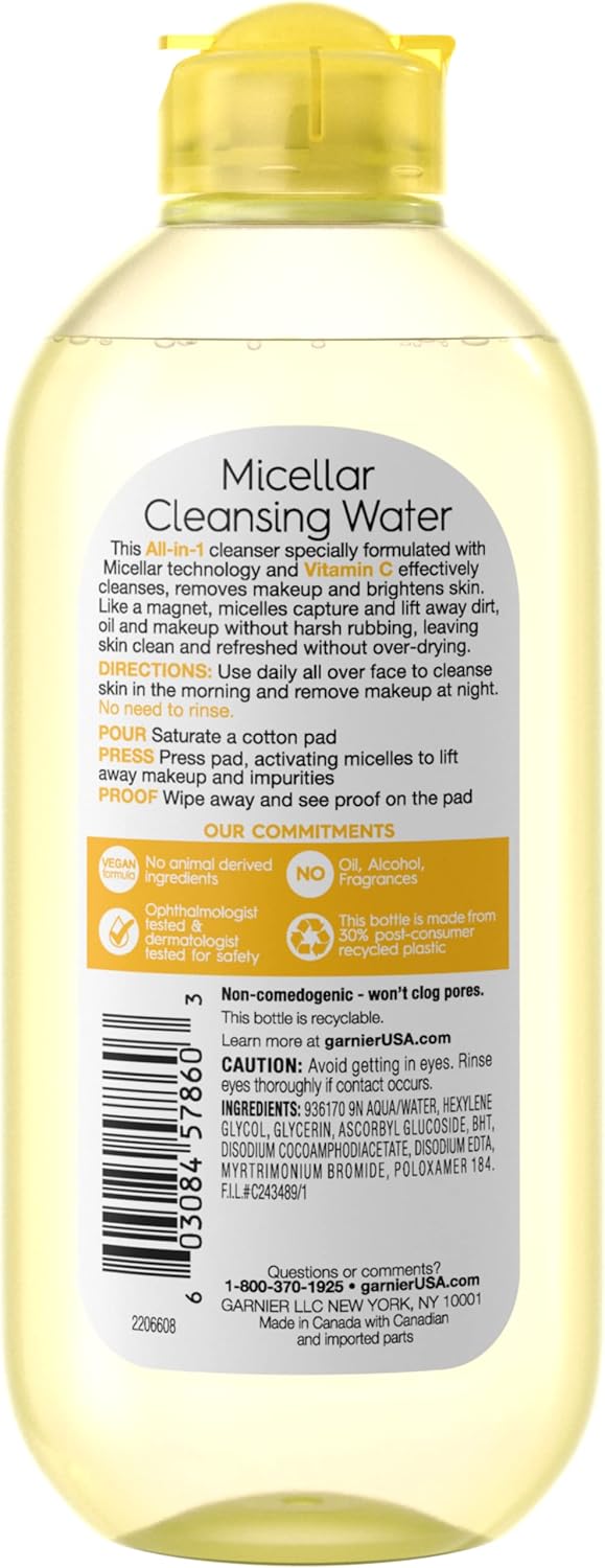 Garnier Vitamin C Brightening Day Cream + Micellar Cleansing Water Bundle