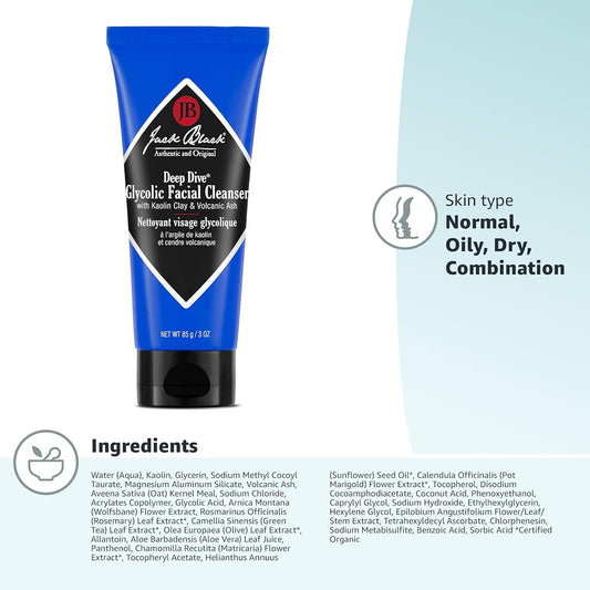 傑克·布萊克深層乙醇酸潔面乳,3盎司