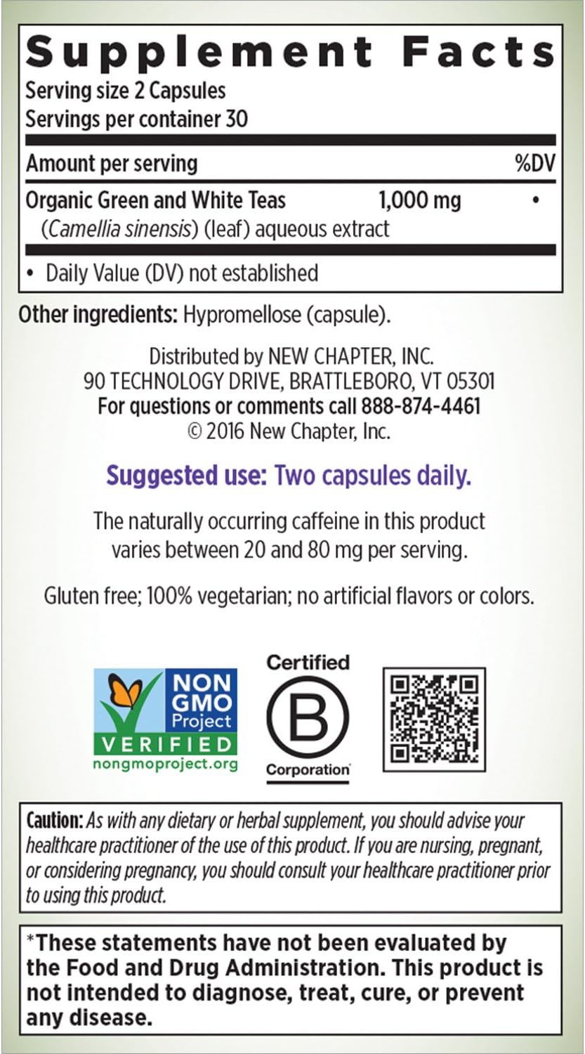 New Chapter Green & White Tea Force 60 Count