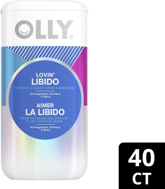 OLLY Supplement Capsules support physical aspects of drive & sensation Lovin' Libido supplements for women with ashwagandha, damiana & maca 40 capsules