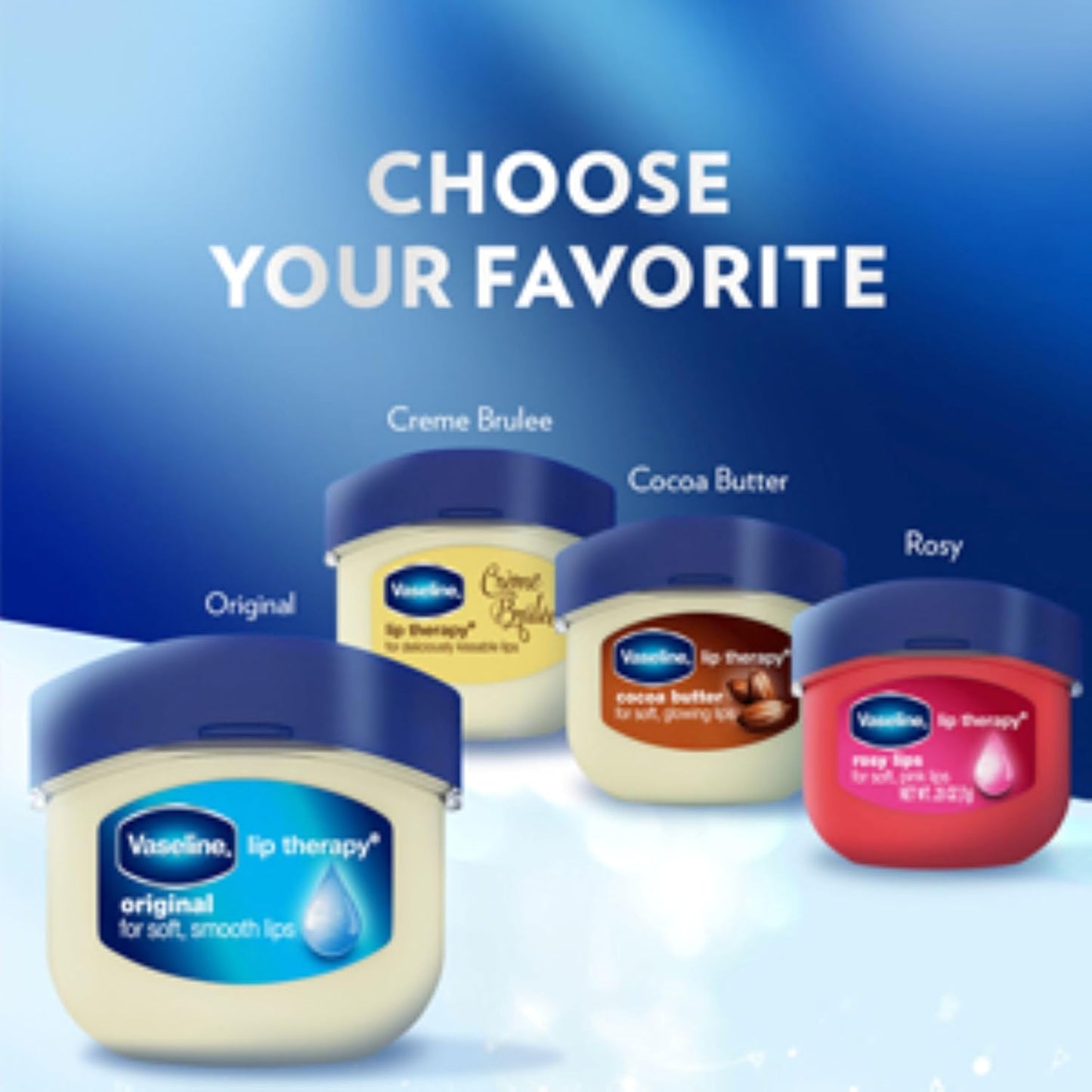 凡士林® 润唇膏® 玫瑰红唇迷你装,持久保湿,带有淡淡的玫瑰香味和颜色。