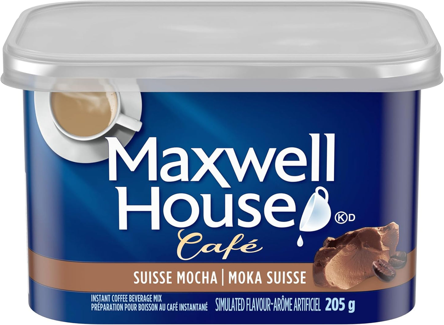 麦斯威尔瑞士摩卡速溶咖啡饮料粉,205克罐装