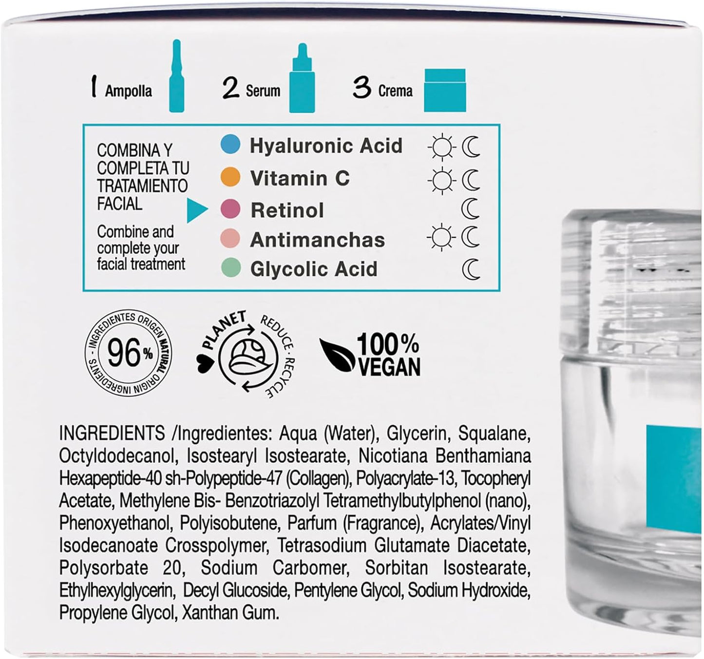 Babaria 胶原蛋白素食面霜 - 抗衰老面霜 - 保湿面霜 - 植物基面部保湿霜,焕活肌肤 - 1.7 盎司