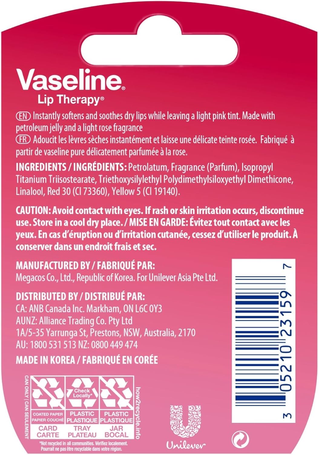 凡士林® 润唇膏® 玫瑰红唇迷你装,持久保湿,带有淡淡的玫瑰香味和颜色。
