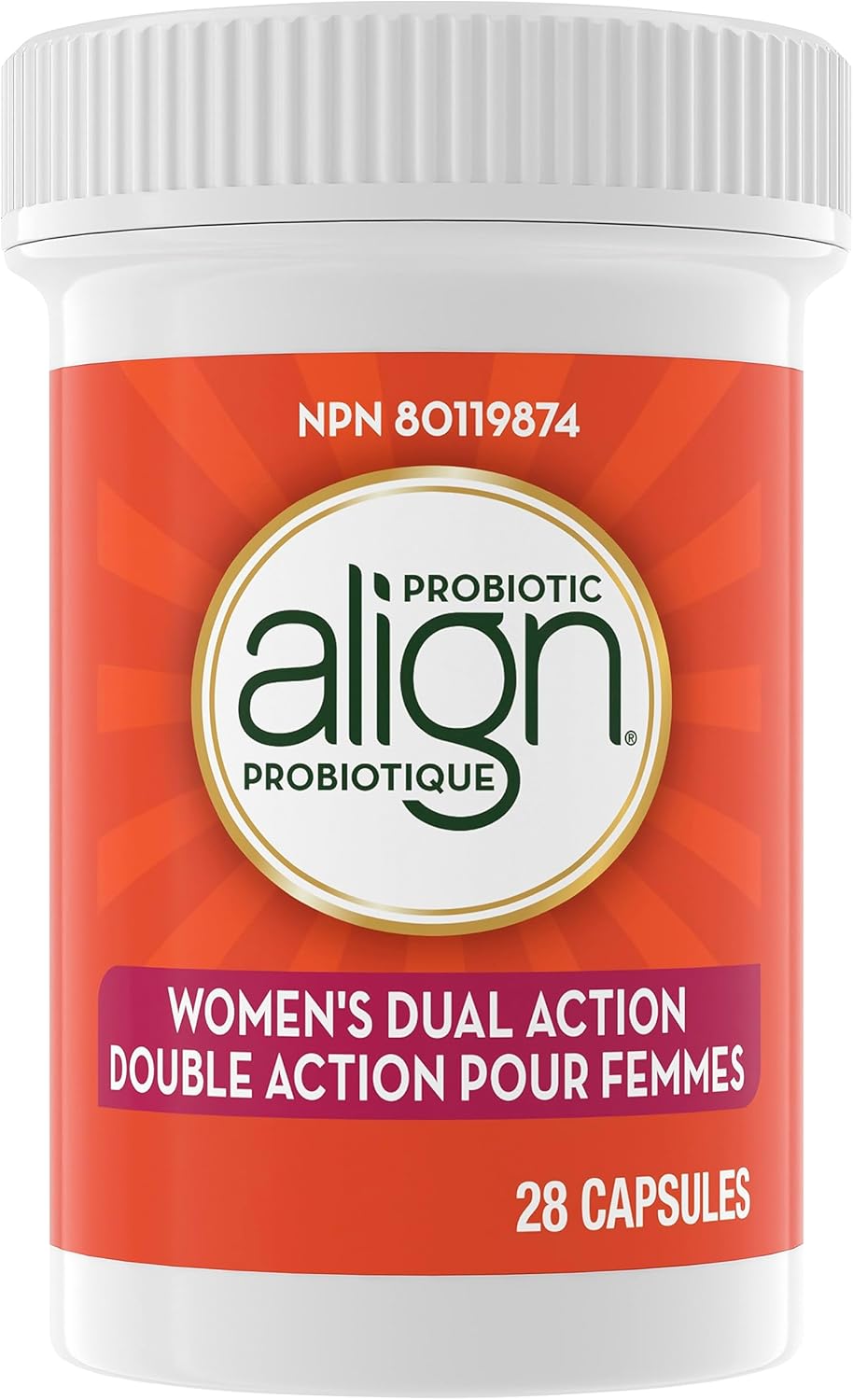 Align Probiotic,女性双效多菌株益生菌,含圣洁莓,舒缓偶发性腹部不适、胀气、腹胀,28粒胶囊