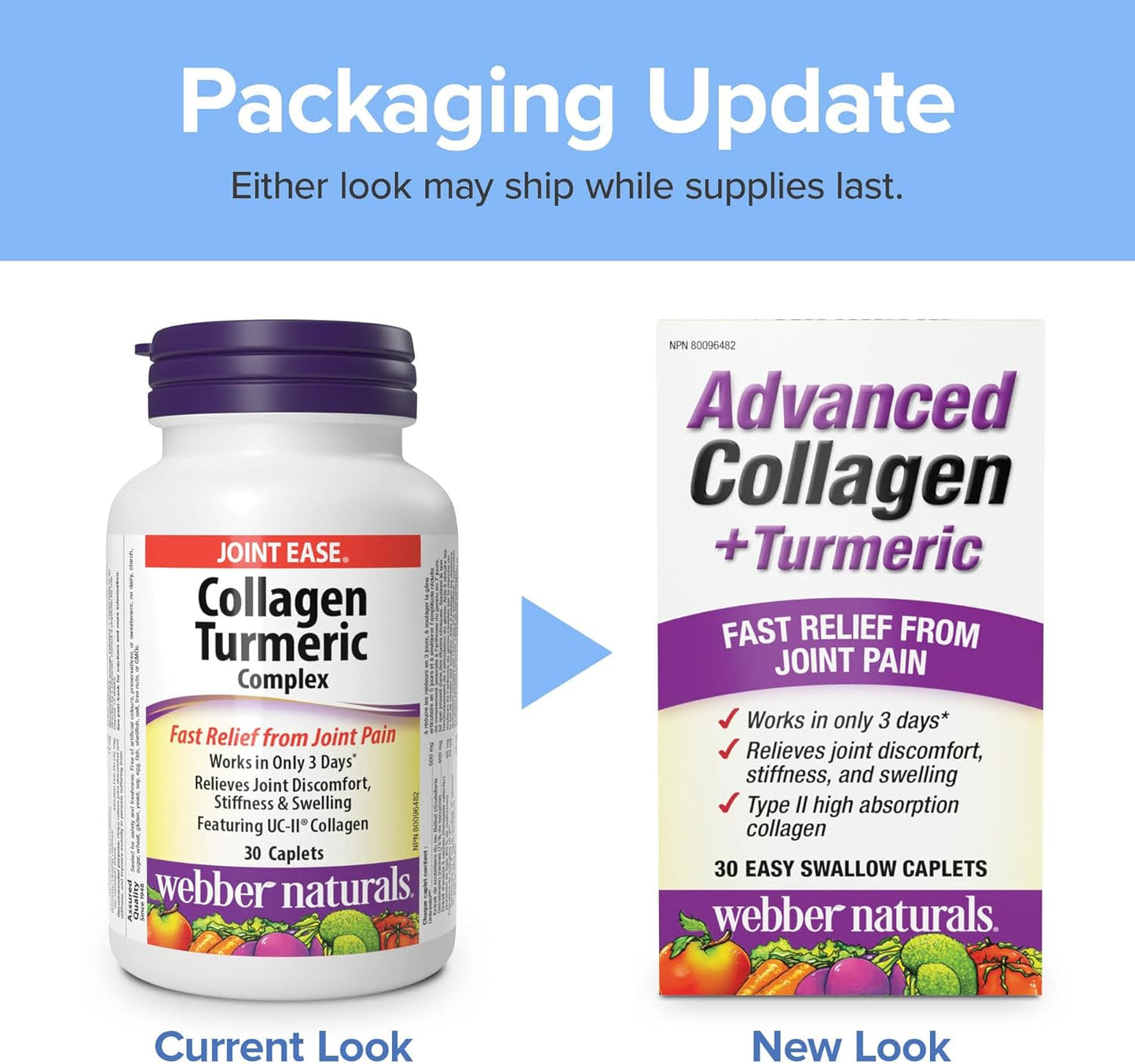 Webber Naturals 高級膠原蛋白(含薑黃)30 粒膠囊,有助於緩解關節不適和僵硬,並改善骨關節炎患者的活動能力