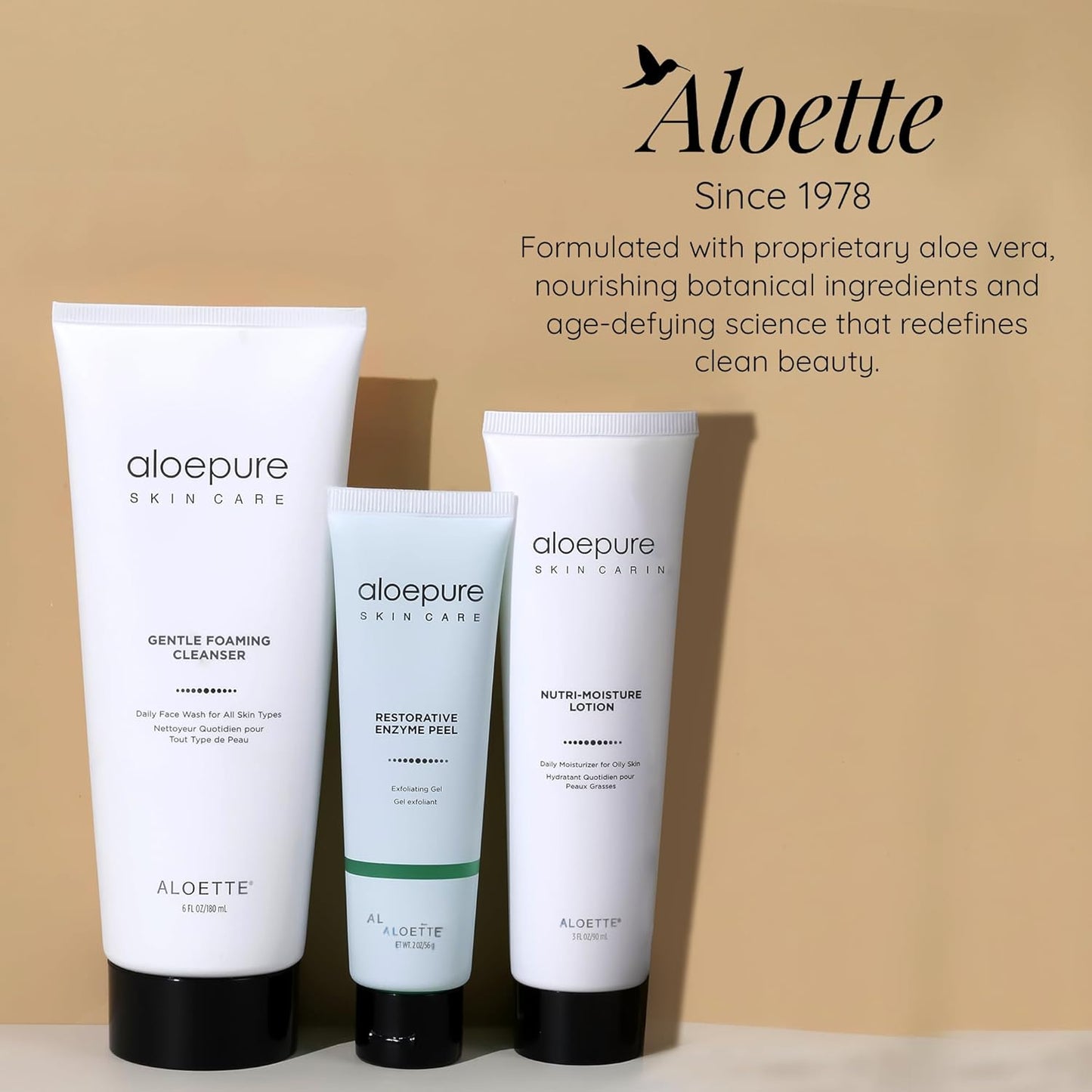 Aloette Gentle Foaming Facial Cleanser - Moisturizing Face Wash for Women & Men - Facewash Skin Cleanser Rejuvenates & Replenishes Natural Moisture, Facial Cleansing for All Skin Types - 6 Fl Oz