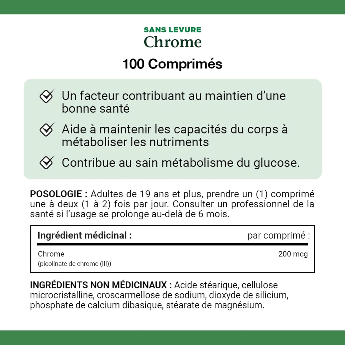 自然之寶鉻,無酵母,200 毫克,有助於維持正常的血糖水平,有助於維持身體代謝營養物質的能力,為健康的葡萄糖代謝提供支持,片劑,27 克